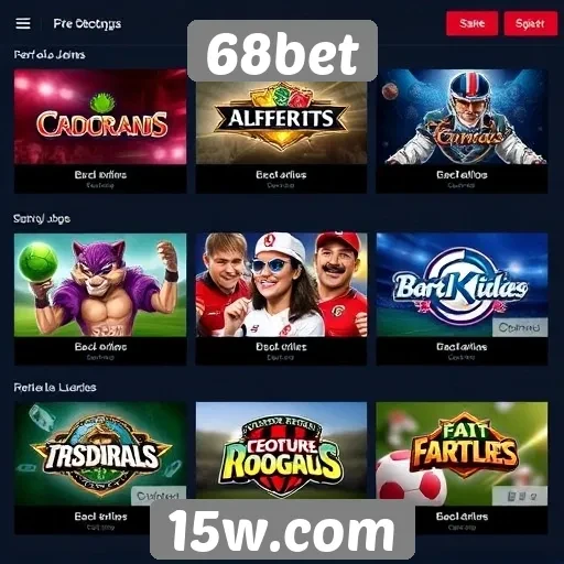 Principais jogos oferecidos no 68bet